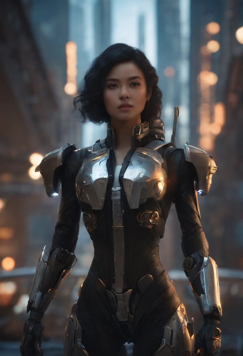 Best quality ,Masterpiece, illustration, An extremely delicate and beautiful, Extremely detailed ,CG ,Unity ,8K wallpaper, Amazing, finedetail, Masterpiece,Best quality,offcial art,Extremely detailed Cg Unity 8K wallpaper,absurderes, unbelievable Ridiculous, Ultra-detailed, A high resolution, Extremely detailed,Beautiful detailed girl,light in face, 1girll, Mecha, Armor, Mechanical_Body, Black hair, Spaceship, City, Cyberpunk, Star_sky,