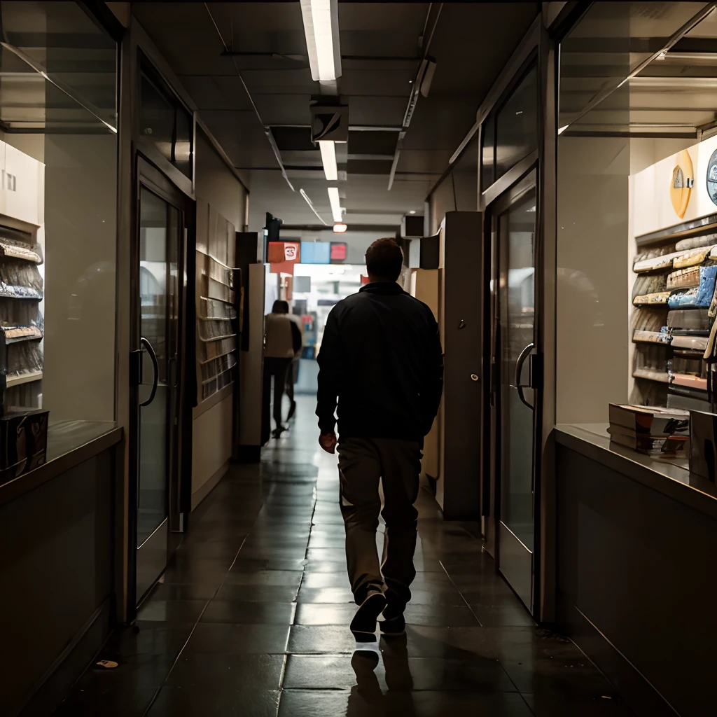 But as the Security Guard walked through the dark and empty store, he couldn't shake the feeling that he was being watched. He stopped and turned around, but there was nothing behind him.