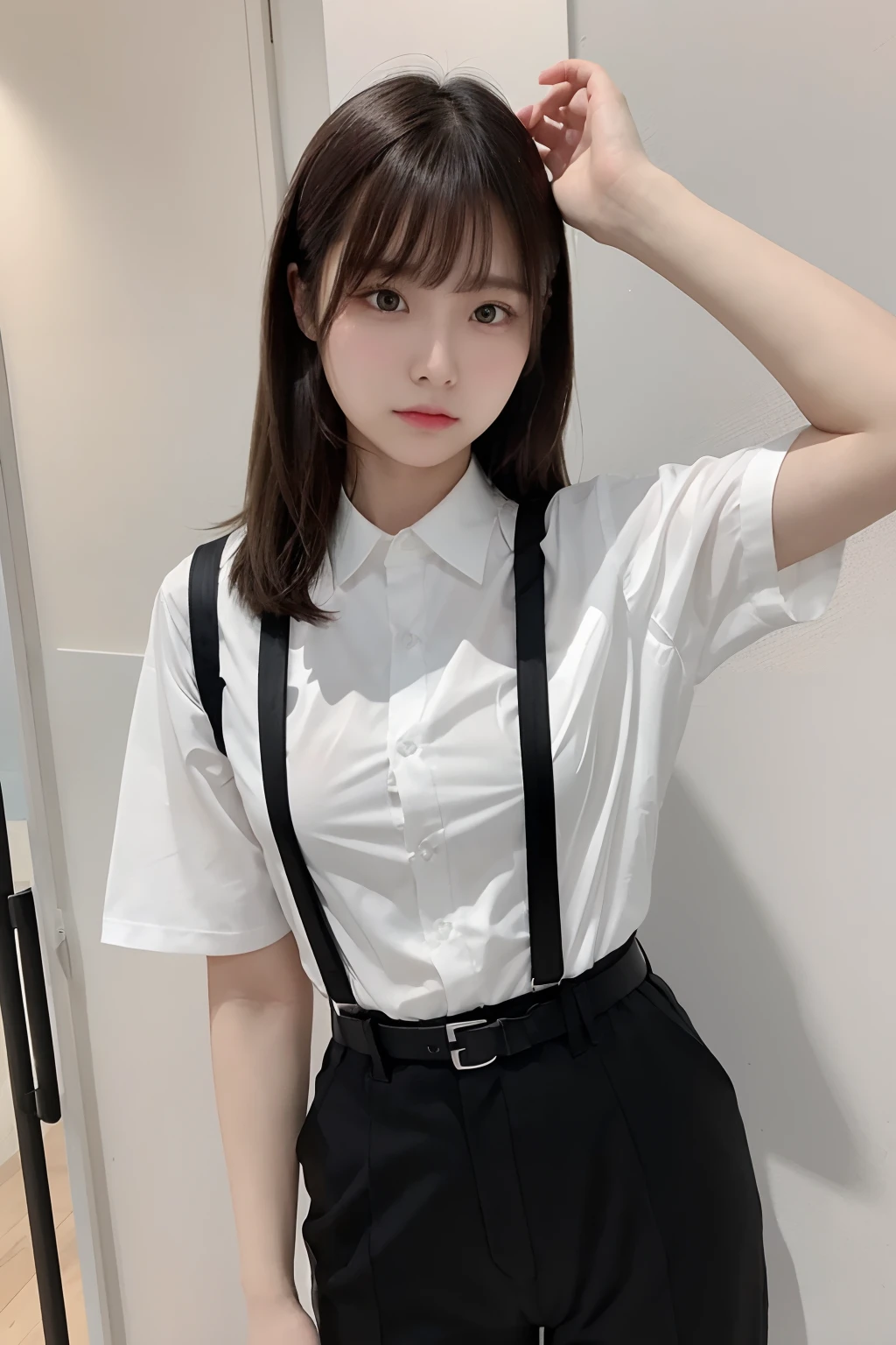 masterpiece、top-quality、The ultra -The high-definition、、colourfull、flat-colors、depth of fields、lens flare 1 girl、、Brown hair、watching at viewers Black Cutter Shirt a belt black suspenders Social OL ample bosom a miniskirt Face sitting
Waiting to start Armpit sweat perspiring Side of both hands huge-breasted Knee High Near the Wall Niso stockings garterbelts
