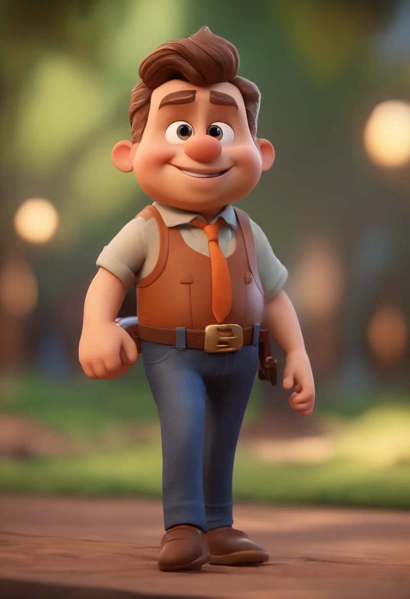 Personagem de desenho animado de um homem usando uma camisa azul, um personagem animado, Caractere estilizado, animation style rendering, 3D estilizado, Arnold Maya render, 3 d render stylized, toon render keyshot, Personagem 3D, Personagem 3D, 3d rendering stylized, 3 d character render, personagem de desenho animado, Personagem de close up, Pose de personagem, (Estilo Pixar) (master part:1.2) (Bokeh) (best quality) (pele detalhada) (textura detalhada) (8k) (argila) (Cinematic lighting) (foco nítido,Senta e vaza a parte superior do corpo