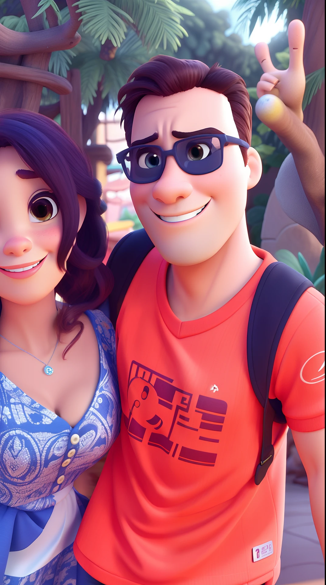 casal no estilo disney pixar, alta qualidade, melhor qualidade