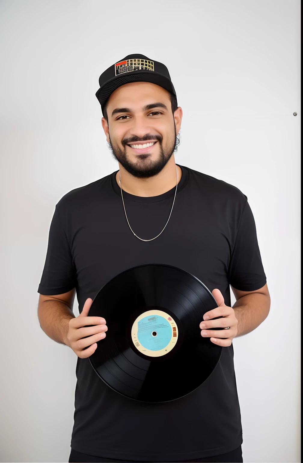 Homem Arafed segurando um disco de vinil com um rosto sorridente, segurando um disco de vinil, Detentor de um recorde, Condutor de Ene, david rios ferreira, arte oficial, andrea rocha, Retrato de Lucha Libre DJ, ástor alexander, Artur Bordello, victor maristane, spinning records, luiz escanuela, Discos musicais, Rua Juliana