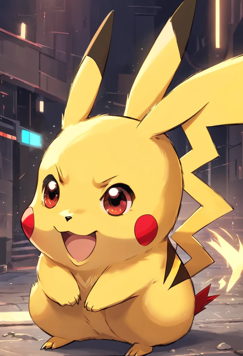 Pikachu is playful and cute,Vivacidade e agilidade,Pelos amarelos e macios,blush vermelho,olhos grandes cintilantes,Orelhas pontiagudas fofas。(Pikachu:1.5)
