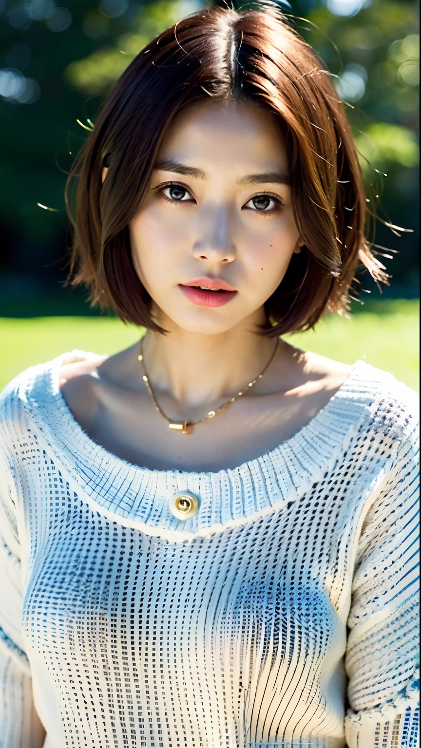 highest quality, Photorealistic, Very detailed, finely, High resolution, 8K Wallpaper, Professional, High level of detail, ((One 18 year old girl:1.2)), Slender Japanese women,Pretty lips, (Long eyelashes:1.2)、Detailed clavicle, Perfect Face, (Cute short bob hair:1.5),Top Quality,Ultra-clear resolution,Clear Eyes,Sunburned skin,Perfect breasts,have perfect legs,Focus on the legs,On the bed in a miniskirt,As if inviting him、wearing knit sweater & miniskirt, (Flirtingly lifting her skirt to show her panties:1.3)
