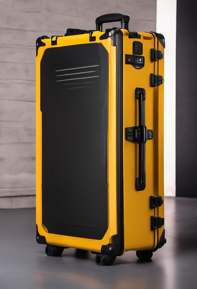 500mm*700mm waterproof equipment case,The door comes with a 7-inch screen and indicator light,There are 4 data ports and vents on the side,sense of science and technology,Modern, minimalist line style