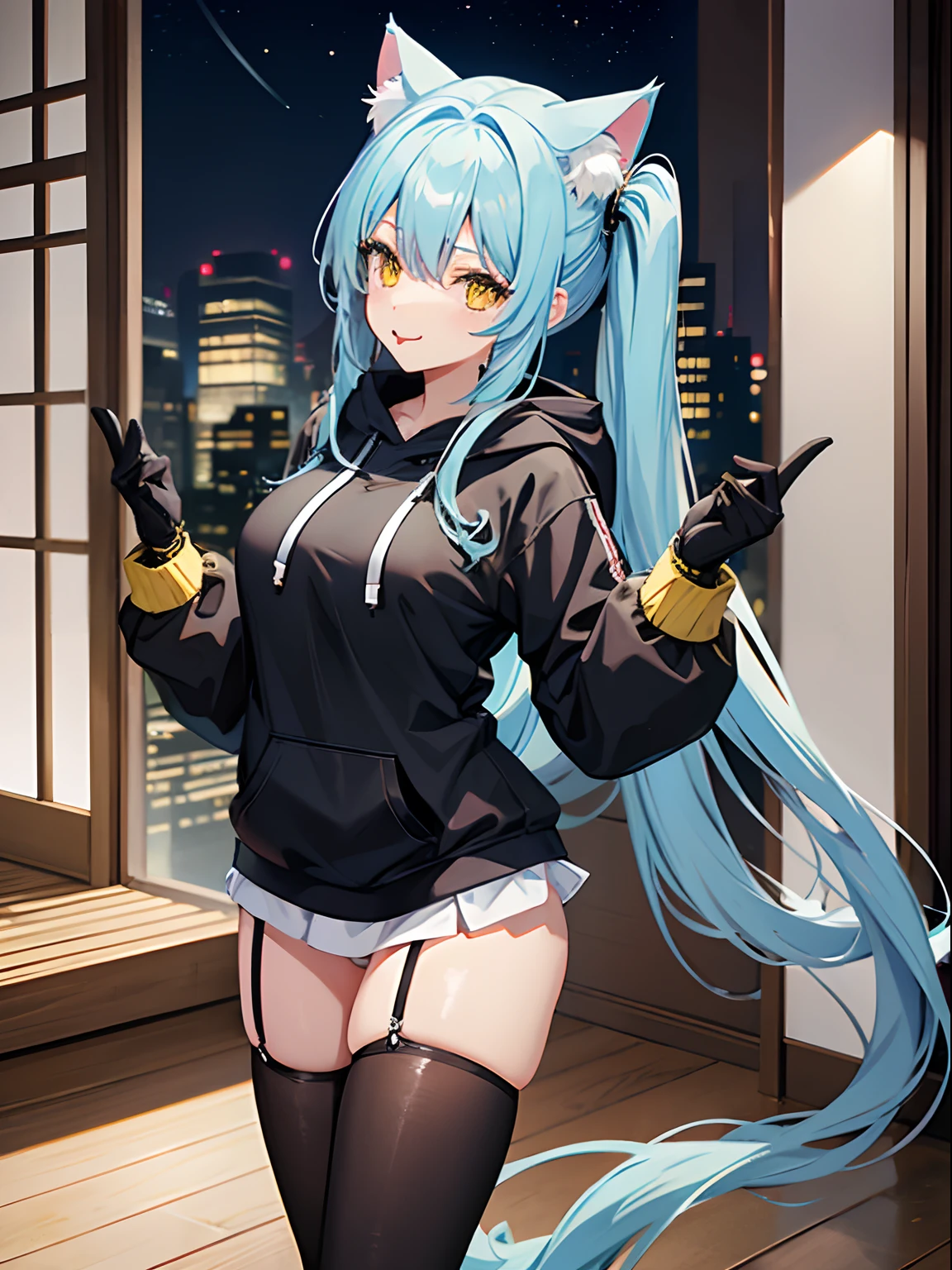 (masterpiece), best quality, emotionless eyes, perfect face, 1girl, solo, huge breasts, smile, blunt bangs, hourglass figure, milf, mother, long hair, wavy hair, (light blue hair BREAK light blue eyes BREAK) lipstick, night dress, yellow dress BREAK red lipstick BREAK shiny dress, elbow gloves, white gloves BREAK standing, closed mouth, fancy room, looking_at_viewer, bare shoulders, sleeveless dress, standing, pov, upper body, smirk, looking at viewer, blush, closed mouth, ((sfw))
