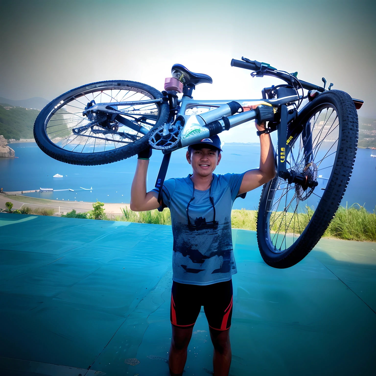 There's a man holding a bicycle on his shoulders, ciclismo!!, grande obra-prima, Directed by: Jacob Steinhardt, caio santos, Directed by: Scott M. Fischer, Motivacional, motociclista, Directed by: Nandor Soldier, Directed by: Matt Stewart, Directed by: Petr Brandl, Directed by: Jakob Gauermann, Directed by: Luis Miranda, Directed by: Aleksander Kotsis, Directed by: Samuel Scott