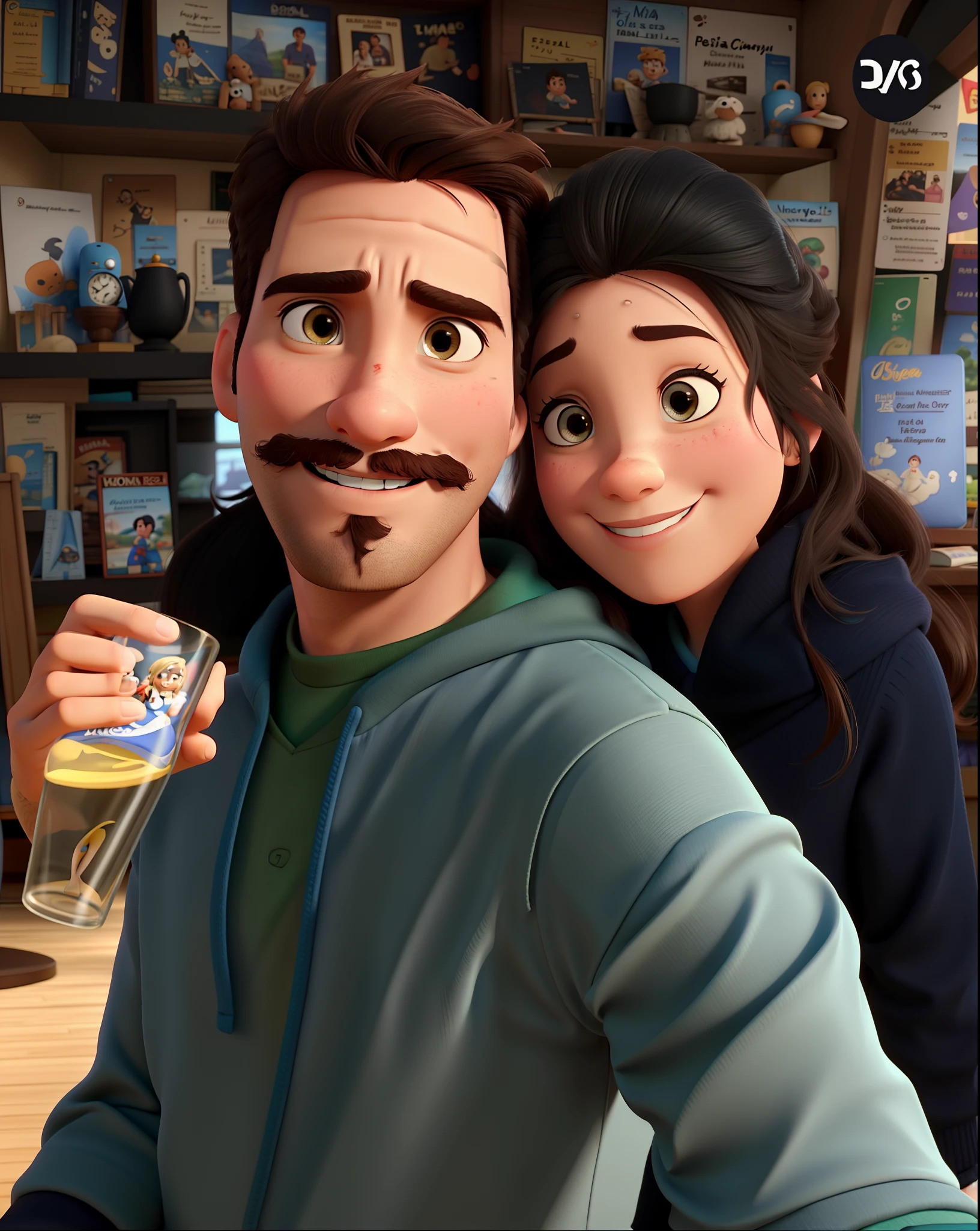Casal estilo Disney pixar, alta qualidade, melhor qualidade