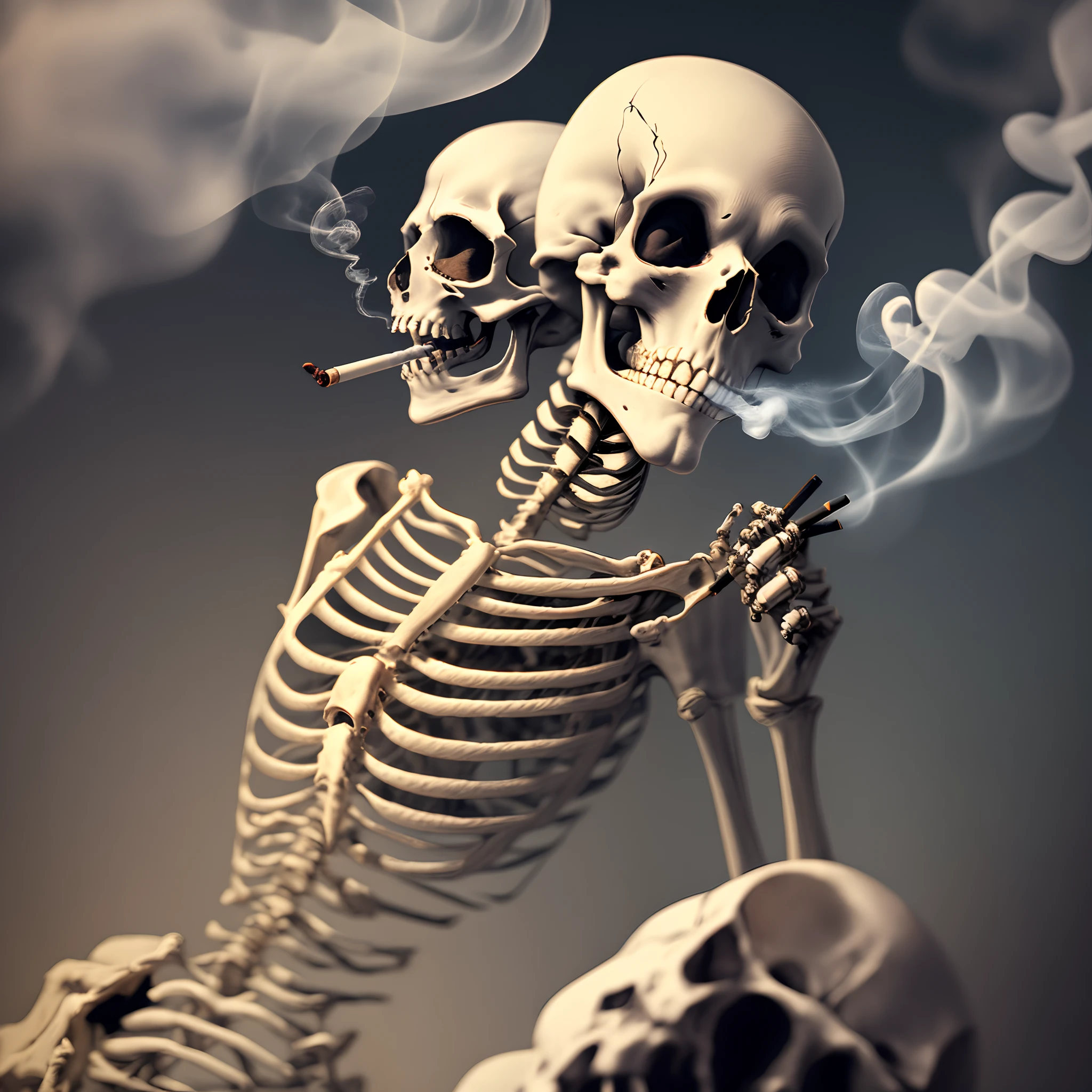 Ice with a smoking skeleton