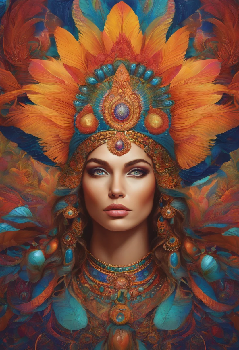 An extremely psychedelic portrait of a healer, surreal, LSD, rosto, circunstanciado, intrincado, elegante, agile, altamente detalhado, pintura digital, Art Station, arte conceitual, liso, foco nítido, illustration