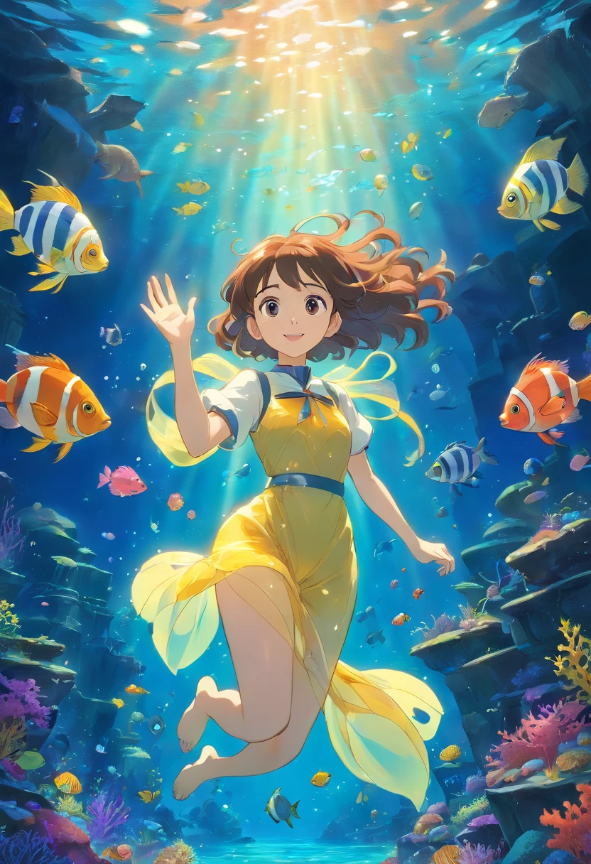 best quality,4k,8k,highres,masterpiece:1.2,ultra-detailed,realistic:1.37,angelfish,nemo,pixar style,underwater,coral reef,deep-sea,glowing,bioluminescent,luminous,floating,dreamlike,animated,fantastic,blue hue,twinkling lights,found in the depths of the ocean,curious eyes,synthetic fish,playful,funny,vibrant colors,shimmering scales,vivid details,soft shadows,mysterious,exploring the unknown,hidden treasures,adventurous journey,soft and glowing lighting,expressive characters,happy and friendly,charming personalities,sparkling water,elegant movements,creating magical moments,motion blur,surreal marine world,enchanting atmosphere,artistic interpretation,fantasy underwater world,animated film ambiance,nostalgic feel,lively and energetic.