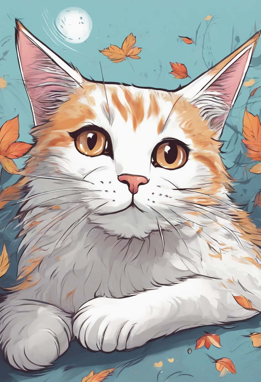 Cute cat you fall in love with with her white gray fur