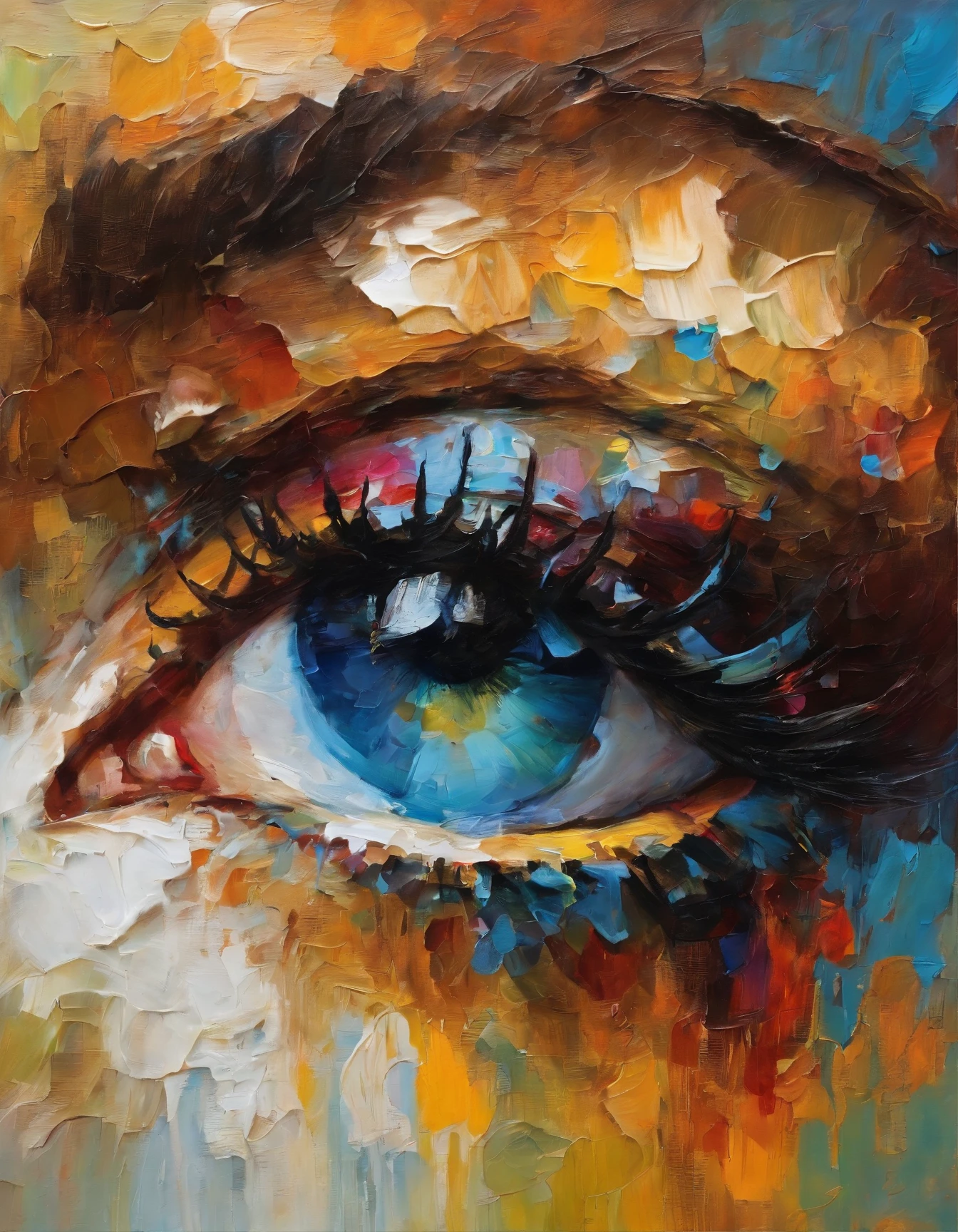Close up, ultra detailed eye, light reflection