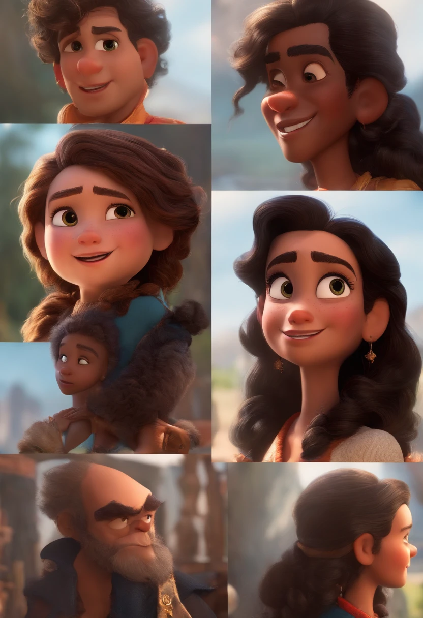 Criar um personagem no estilo pixar dentro de um jaleco. personagem branca, cabelo longo preto e liso, sorridente.