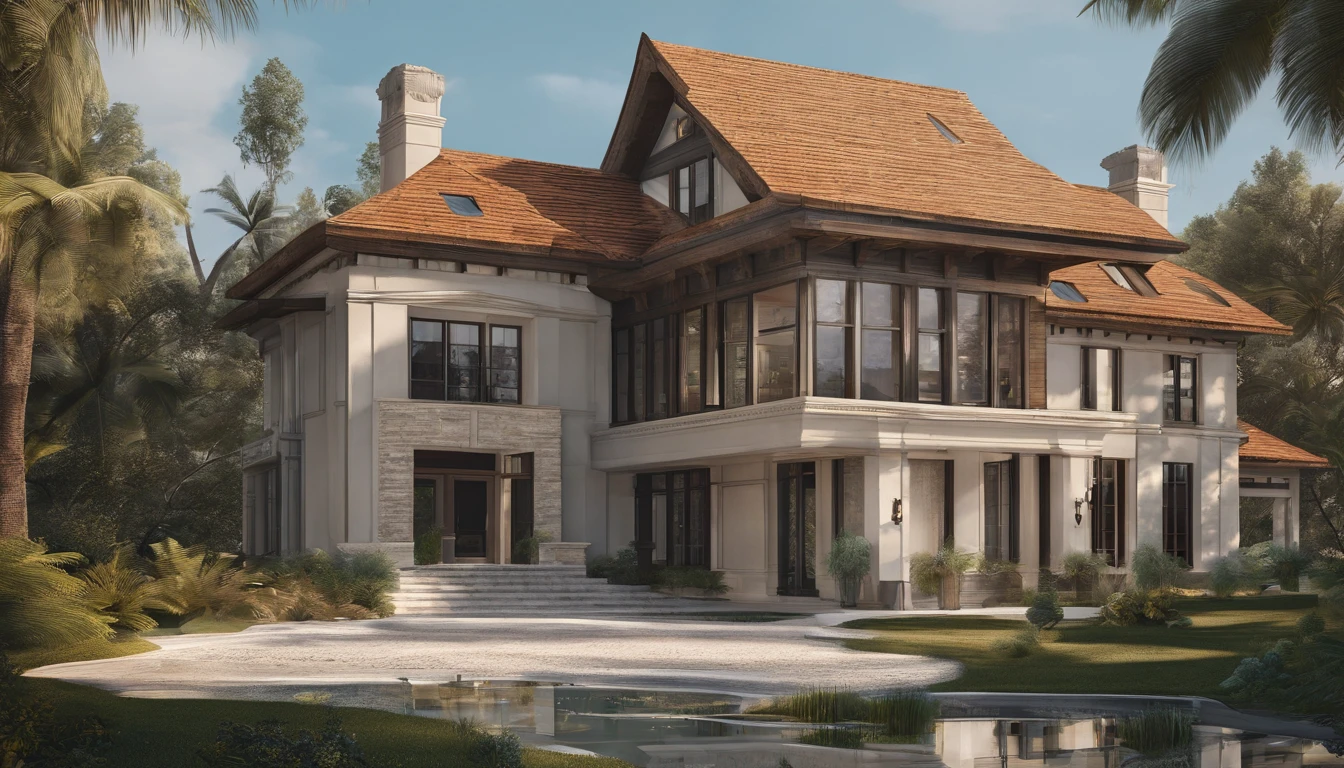 A house stands in the middle of an end-time world on the shore of a lake, roads and paths are weathered, it was a long time ago when the catastrophe came.