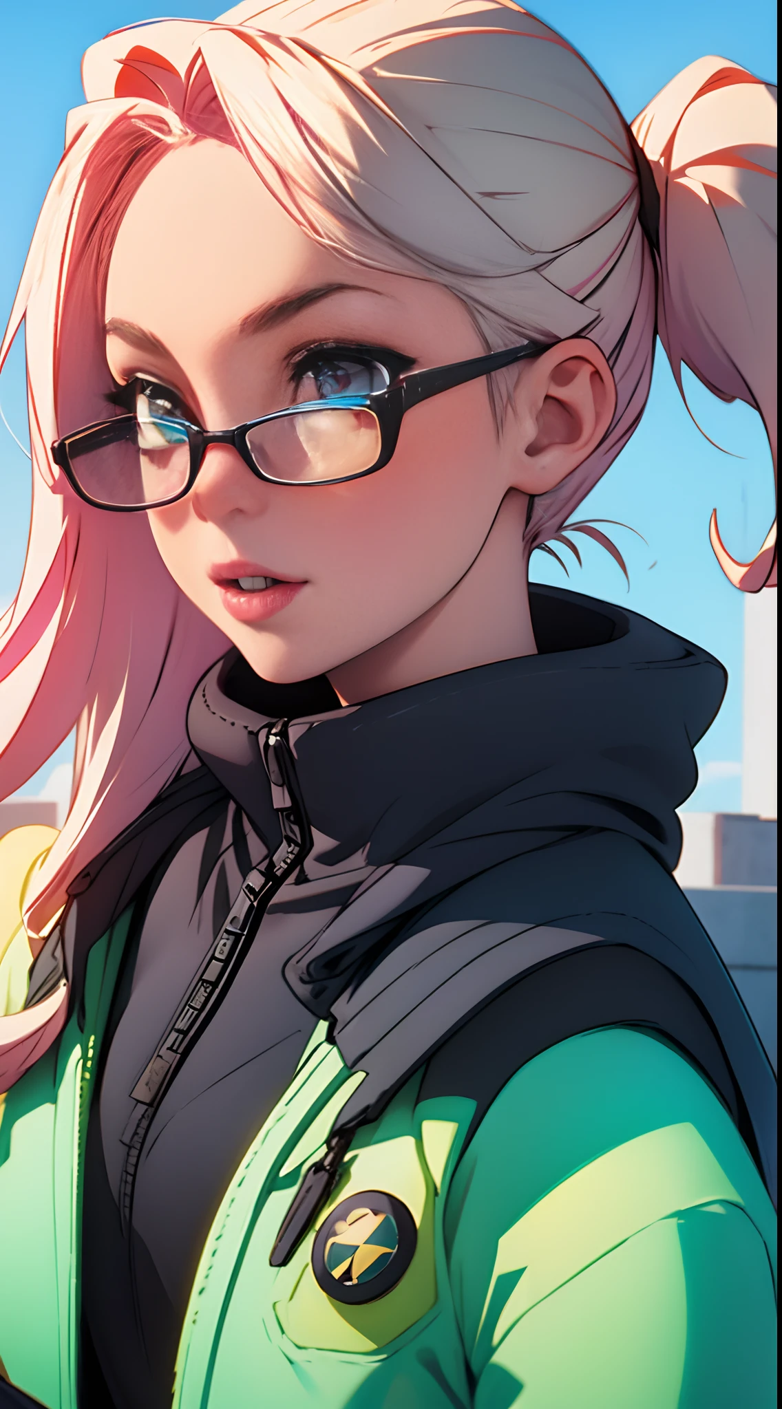 gamer Flashy hair female pervert eye glasses