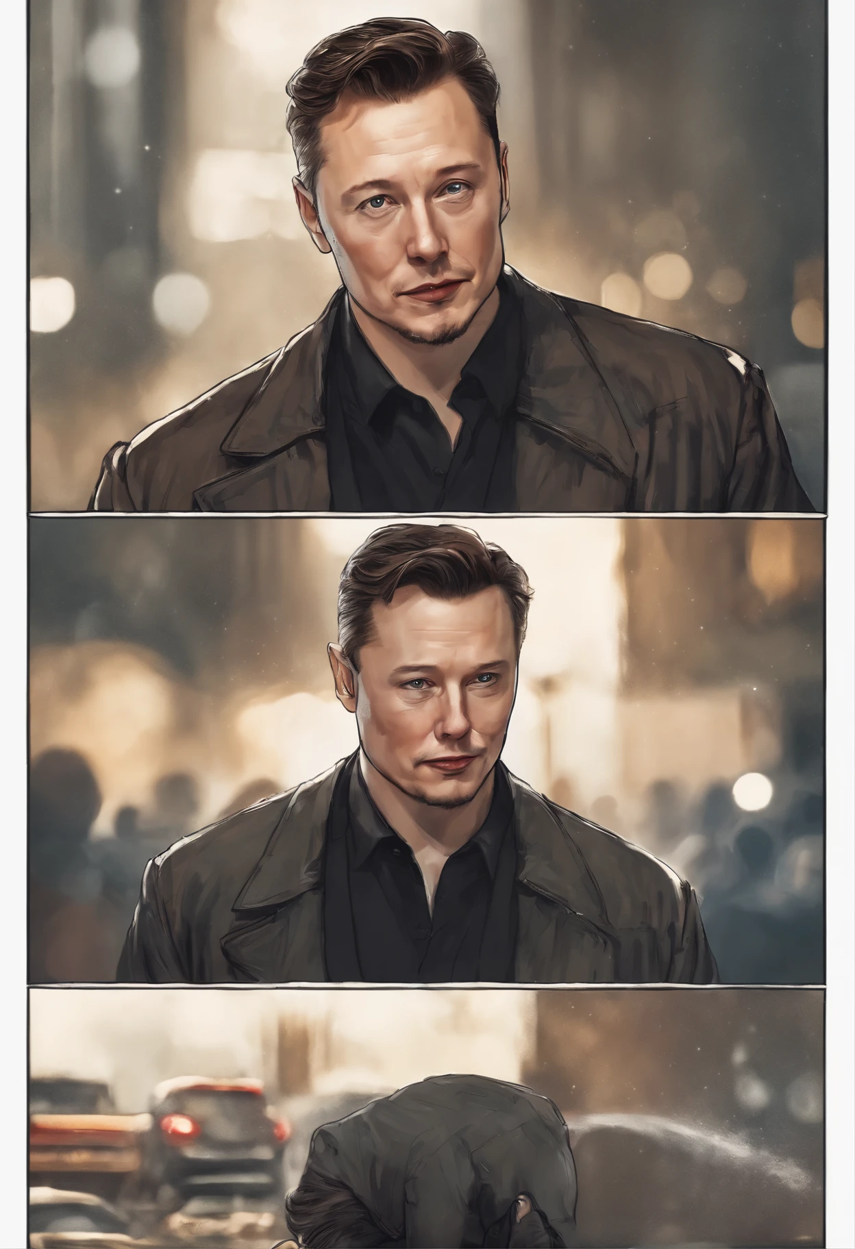Elon musk in Manga Panel