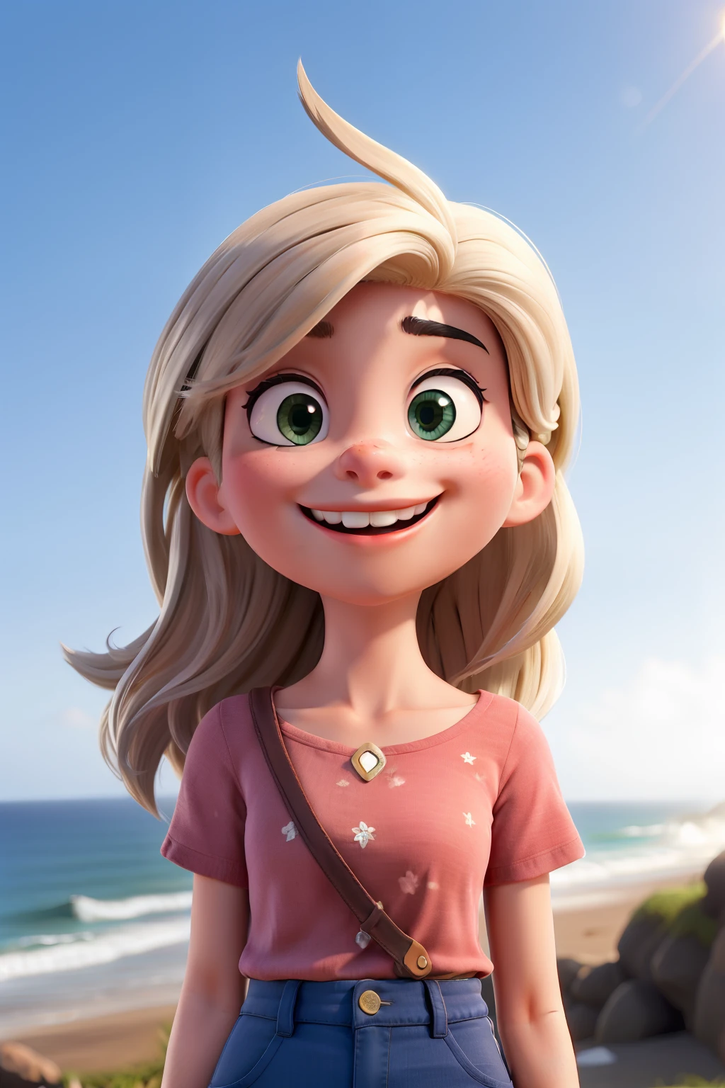 Cabelo curto e olhos castanhos e um sorriso brilhante