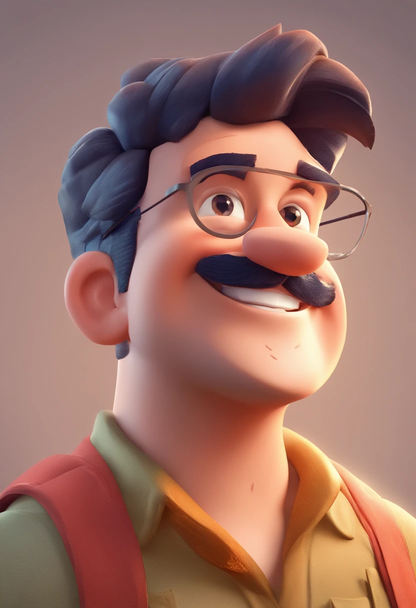 Smiling Man Illustration, sorriso insano, Homem de pele marrom com um sorriso gigante, happily smiling at the camera, sorriso atrevido, he's smiling, sorriso muito grande, Macho sorridente, foto de perfil headshot, rindo sorriso enorme, desenhando no estilo de Arte 3D, c4d, fundo de cor branco puro, estilo disney, estilo pixar render ilustracao Super Detalhe, 8k