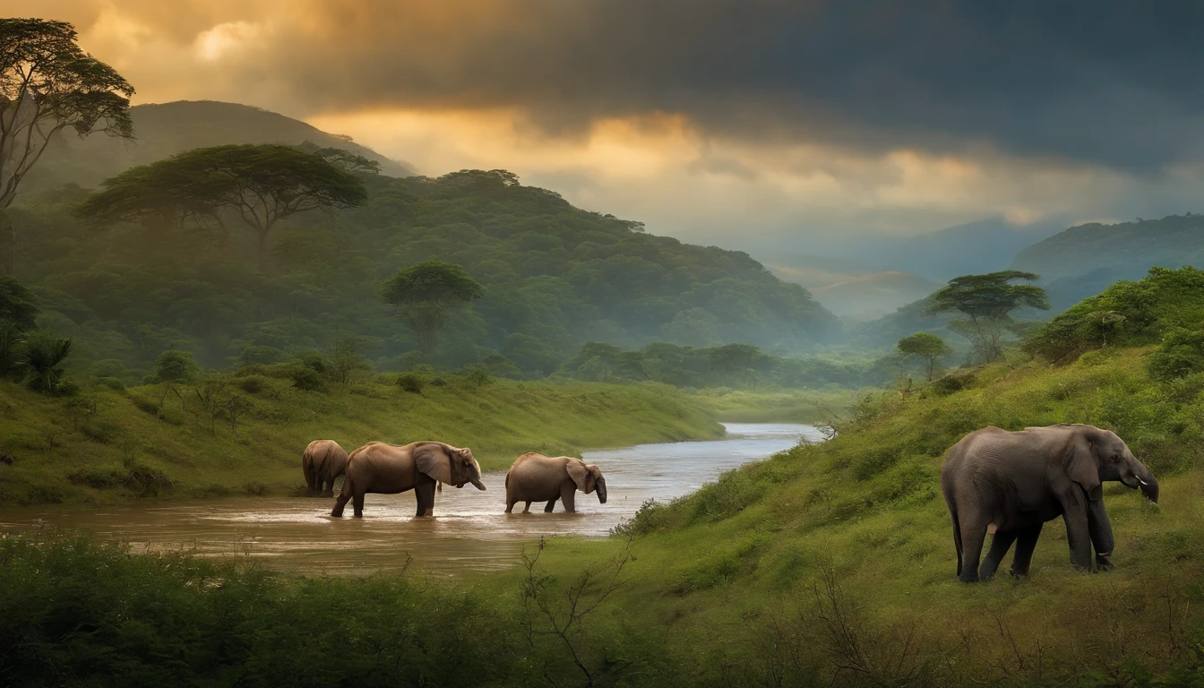 create a Noah scene, reunindo todos os animais de todos os tipos enquanto eles entram pacificamente na arca.