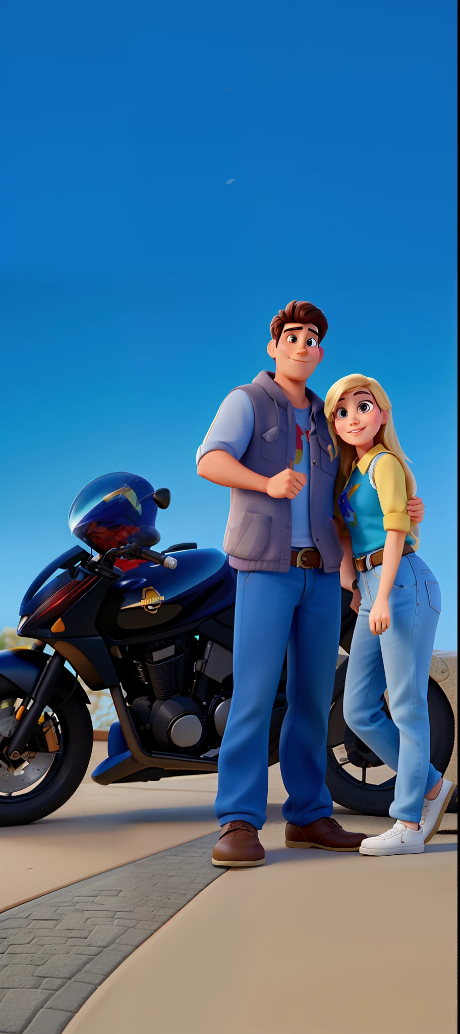 casal homem e mulher no estilo Disney Pixar, alta qualidade, melhor qualidade