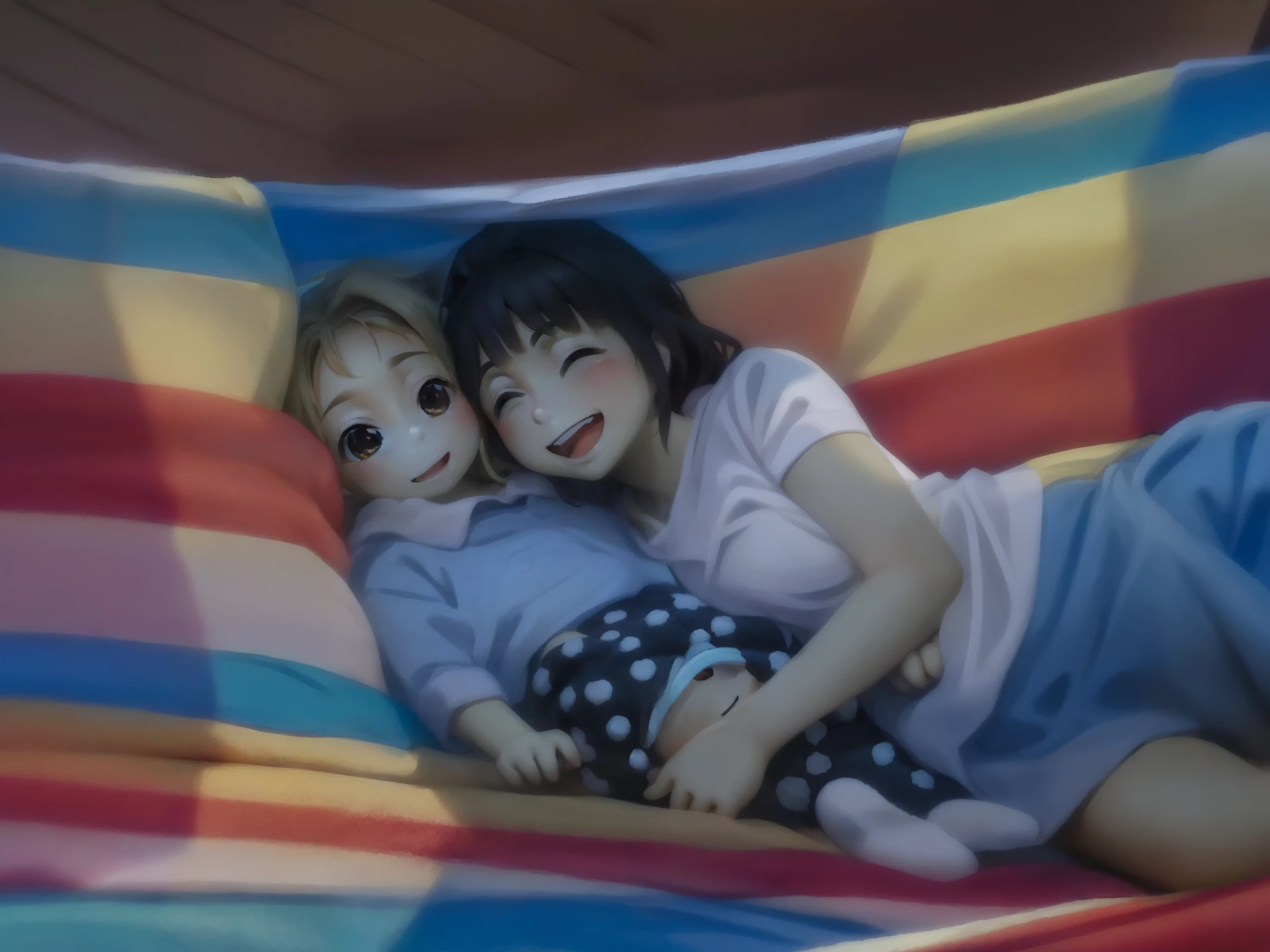 There are two who are lying in a hammock together, deitados de costas, meninas descansando, both smiling for the camera, travesso!!, bottom angle, having a time of our un-life, Hug, divertindo-se, muito bobo olhando, deitada de costas, muito feliz!, Divertindo-se ao sol, obra prima, estilo pixar films