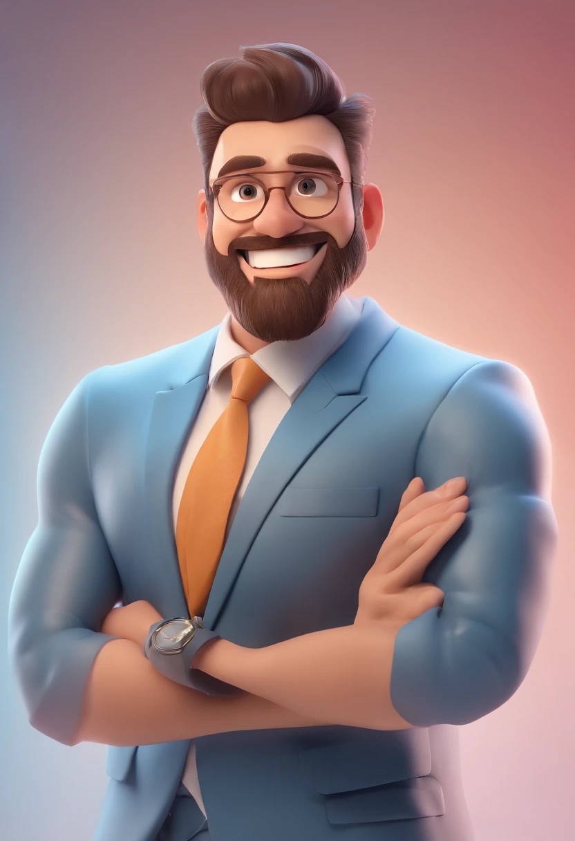 Smiling Man Illustration, sorriso insano, Homem de pele marrom com um sorriso gigante, happily smiling at the camera, sorriso atrevido, he's smiling, sorriso muito grande, Macho sorridente, foto de perfil headshot, rindo sorriso enorme, desenhando no estilo de Arte 3D, c4d, fundo de cor branco puro, estilo disney, estilo pixar render ilustracao Super Detalhe, 8k