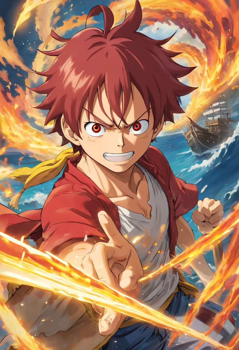 Shanks' most striking feature is his red hair, que lhe deu a alcunha "Shanks, o Ruivo". He also has three scars on his left eye, que foram causadas por Barba Negra. He also lacks his left arm, que foi comido por um Rei dos Mares enquanto protegia Luffy.