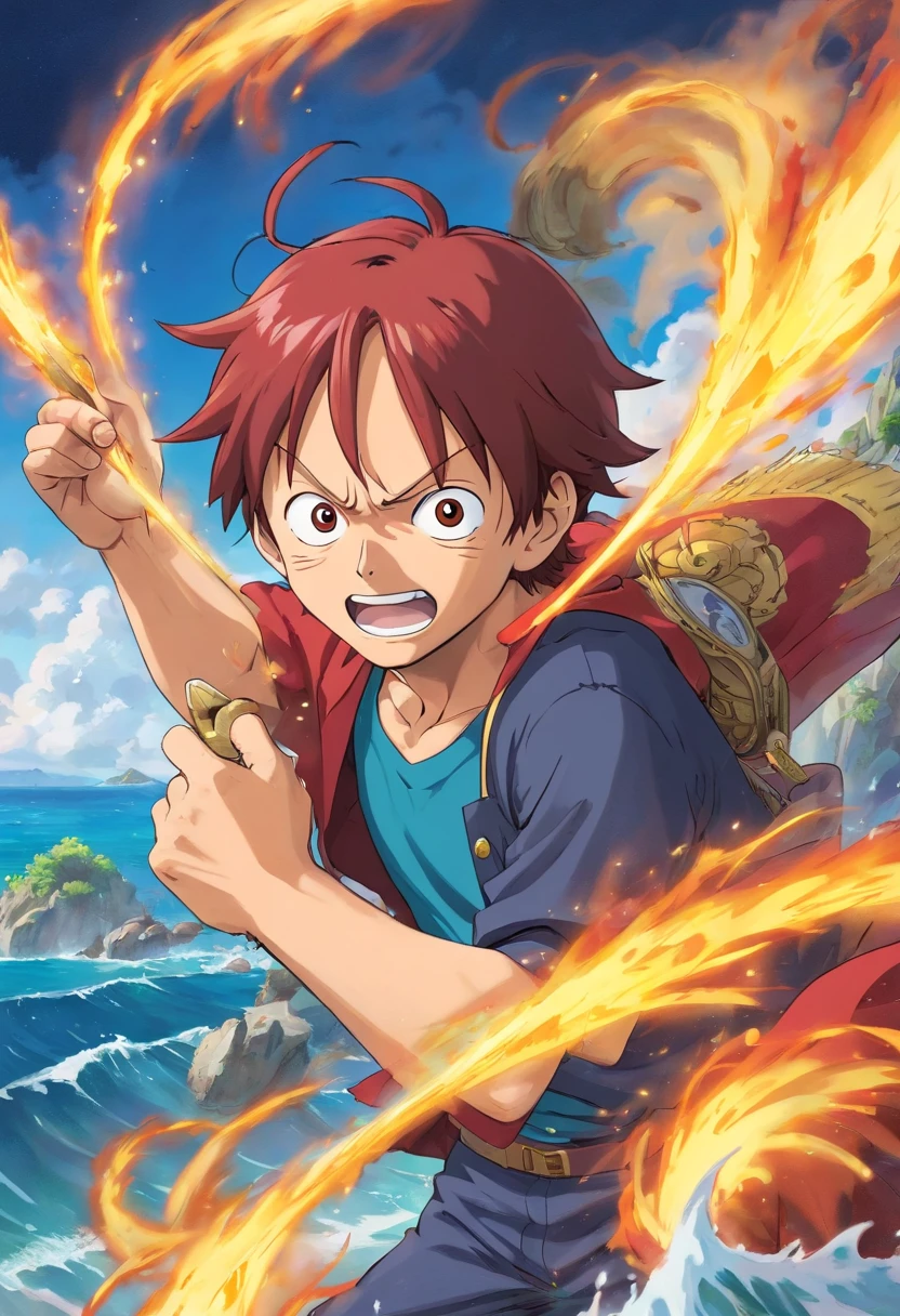 Shanks' most striking feature is his red hair, que lhe deu a alcunha "Shanks, o Ruivo". He also has three scars on his left eye, que foram causadas por Barba Negra. He also lacks his left arm, que foi comido por um Rei dos Mares enquanto protegia Luffy.