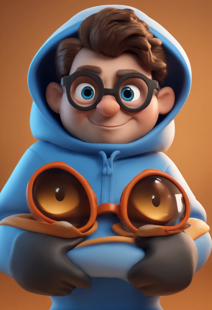 Cartoon character of a man with black glasses and a blue shirt, animation character, Caractere estilizado, animation style rendering, 3D estilizado, Arnold Maya render, 3 d render stylized, toon render keyshot, Personagem 3D, Personagem 3D, 3d rendering stylized, 3 d character render, personagem de desenho animado, Personagem de close up, Pose de personagem, (Estilo Pixar) (master part:1.2) (Bokeh) (best quality) (pele detalhada) (textura detalhada) (8k) (argila) (Cinematic lighting) (foco nítido