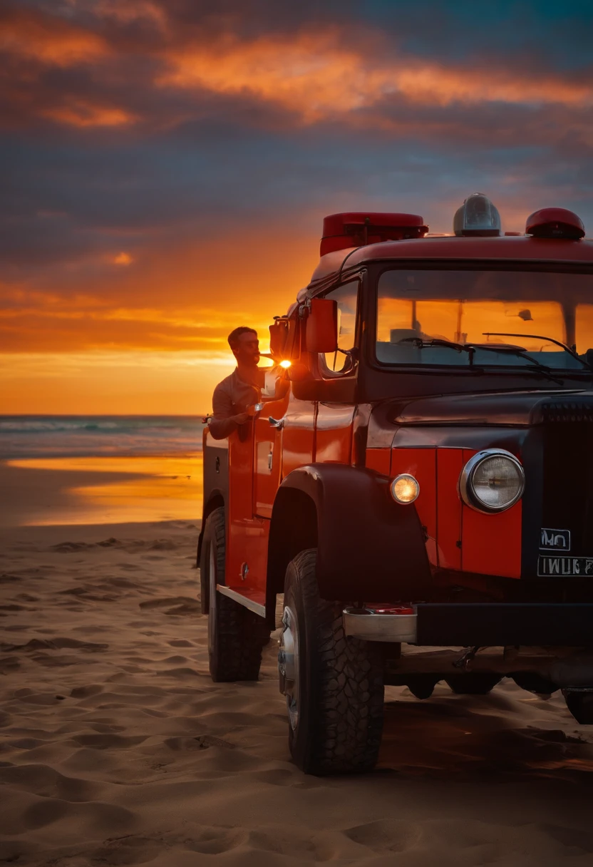 Um homem desaprecido encontrado pelos bombeiros em uma praia ,