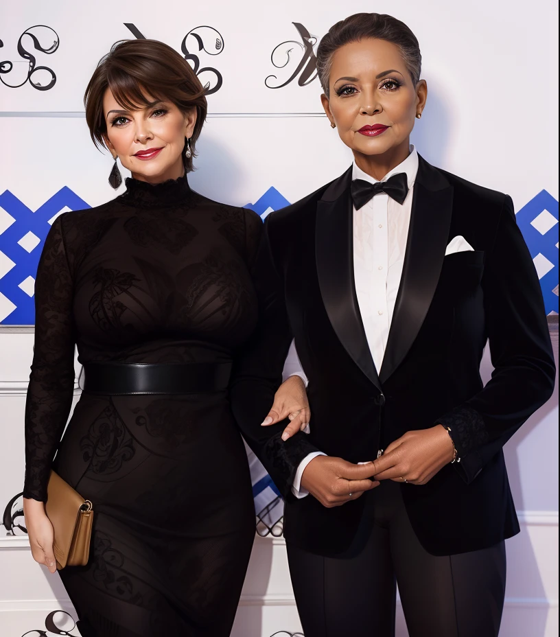 Portrait of a 60-year-old woman with short brown hair, a captivating gaze, Brown eyes, Wrinkles on her face, Black pantyhose,high heels boots,Revealing her large sagging breasts, Light makeup and red lips. 32K