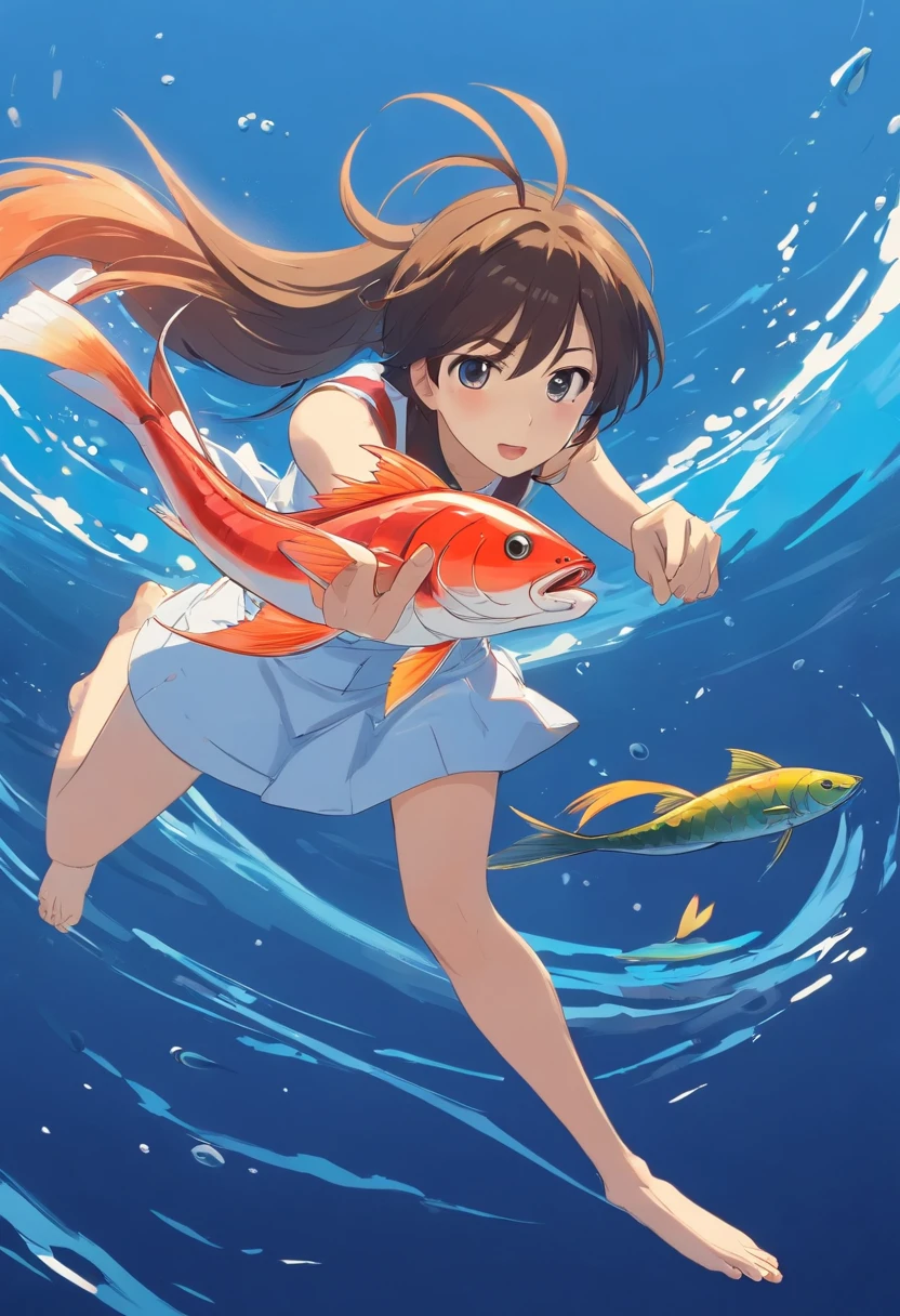 saury，Live fish，vector，white backgrounid，complete，Don't show people。