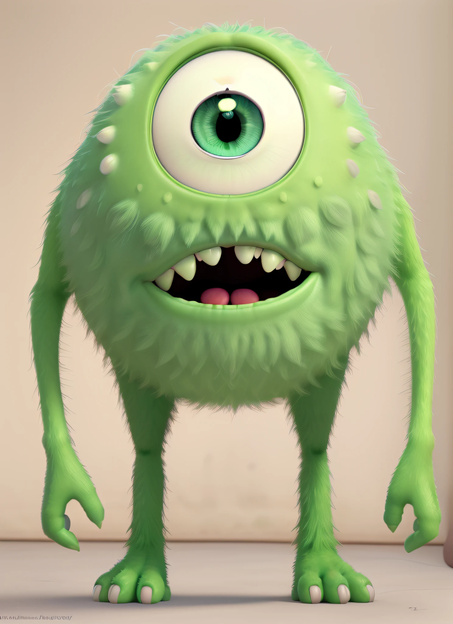 a green monster with big eyes and big eyes, mike wazowski, depicted as a pixar character, monsters inc pixar, monsters inc, ideal pixar character, as a pixar character, pixar character, mike, pixar coronavirus movie, cute pixar character, pixar render, pixar character design, anato finnstark. pixar, pixar cgi, pixar cartoon