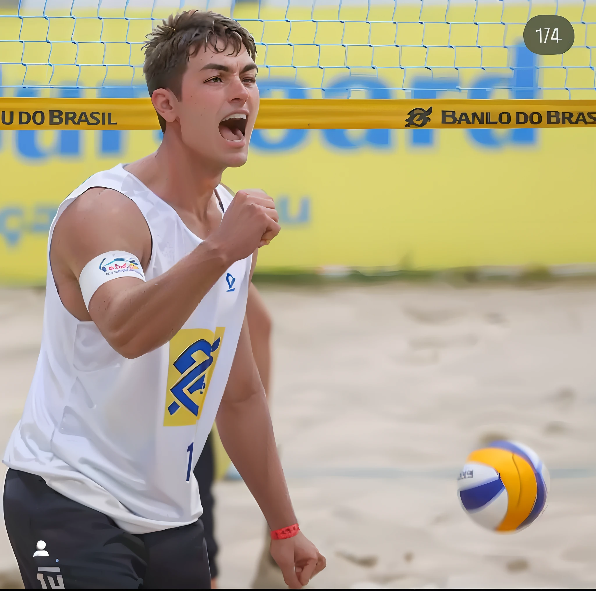 There's a man who's playing volleyball on the beach, Vitaly Bugarov, wearing a volleyball jersey, Vitaly Bulgarov, caio santos, diego fernandez, Mivsek feridas, Daniel Dociu, Bogdan Rezunenko, Christian Dimitrov, album photo, Alessandro Barbucci placeholder image, Carmelo Blandino, Federico Pelat estilo Disney e pixar