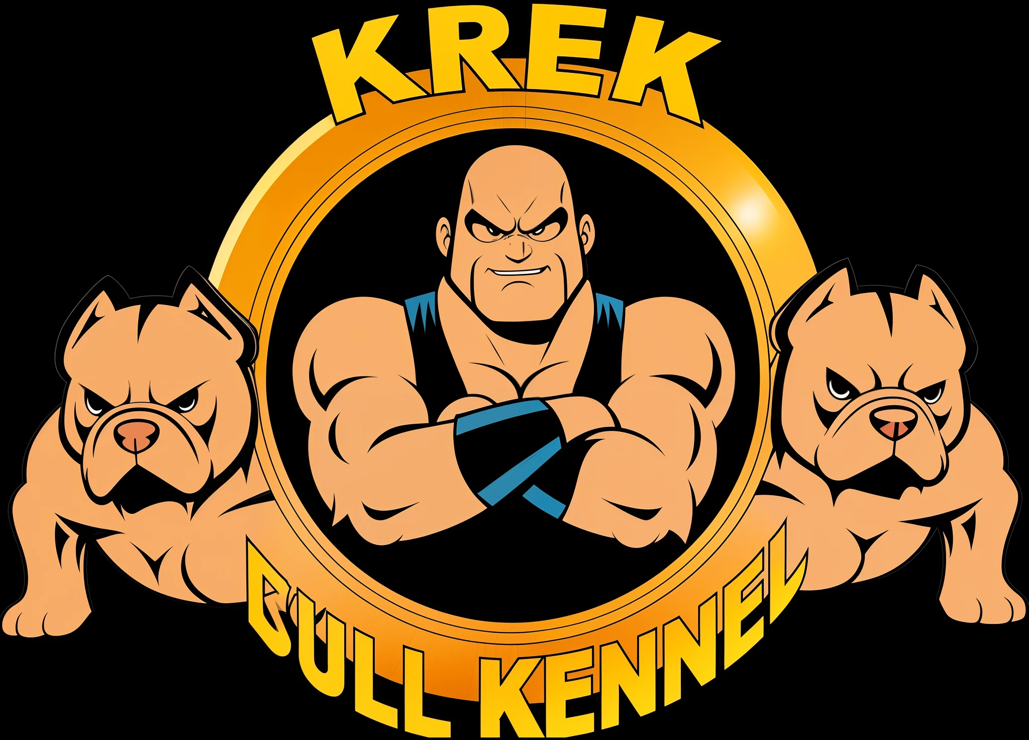 A closeup of a cartoon character with two dogs, inspirado por Carl Eugen Keel, Inspirado em Ken Kelly, Roy Krenkel, Directed by: Kees Bol, inspired by Jürg Kreienbühl, inspirado em Gerald Kelly, Directed by: Arnie Swekel, Krull, Brock Lesnar, Tekkon Kinkret, Tekkon Kinreet