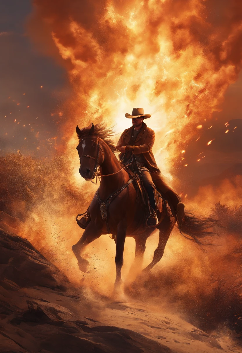 Western-style illustrations、Explosion without background