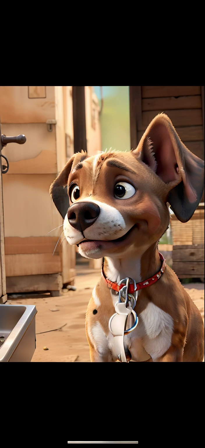 Um Pitbull com os olhos cinza e a cor da pele cinza