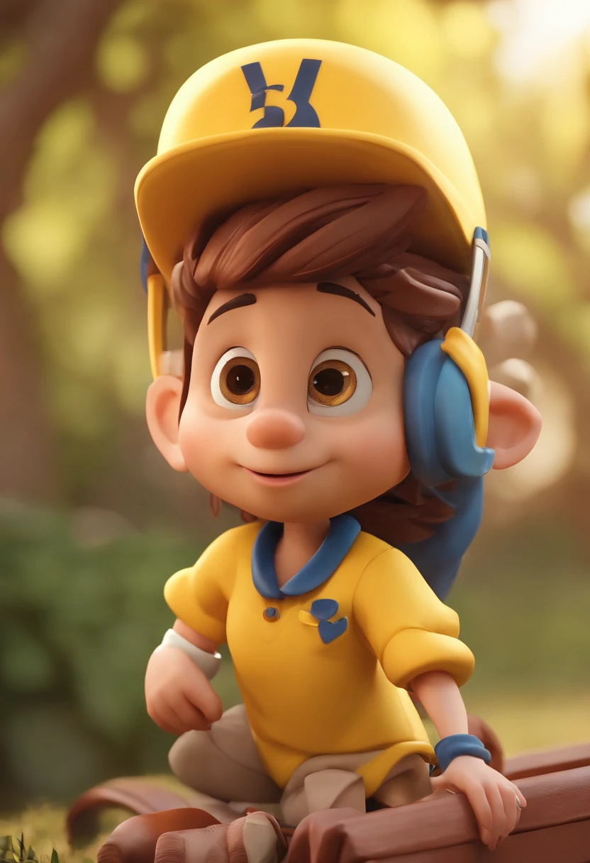 personagem dos desenhos animados de um garoto com uma camisa polo amarela, animation character, Caractere estilizado, animation style rendering, 3D estilizado, Arnold Maya render, 3 d render stylized, toon render keyshot, Personagem 3D, Personagem 3D, renderizado