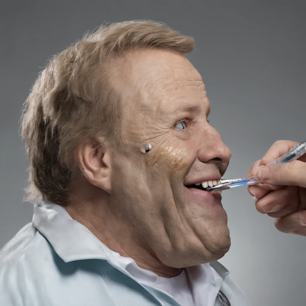 (Dentist holding tooth model 1.6),(Dental and Dental Hospital Hall:1.4),Explain oral knowledge,