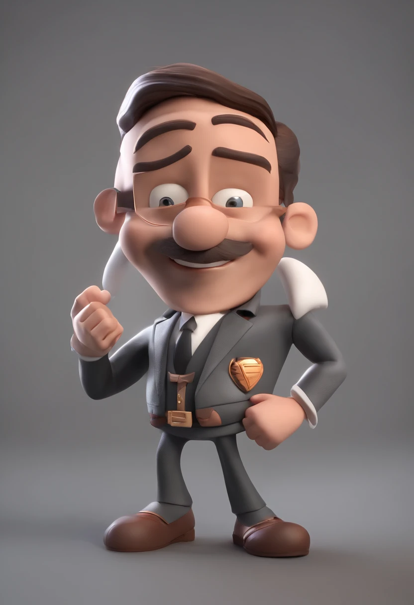 Personagem de desenho animado de um homem usando terno preto, camisa branca com abotoadura e gravata rosa, um personagem animado, Caractere estilizado, animation style rendering, 3D estilizado, Arnold Maya render, 3 d render stylized, toon render keyshot, Personagem 3D, Personagem 3D, 3d rendering stylized, 3 d character render, personagem de desenho animado, Personagem de close up, Pose de personagem, (Estilo Pixar) (master part:1.2) (Bokeh) (best quality) (pele detalhada) (textura detalhada) (8k) (argila) (Cinematic lighting) (foco nítido，Senta e vaza a parte superior do corpo