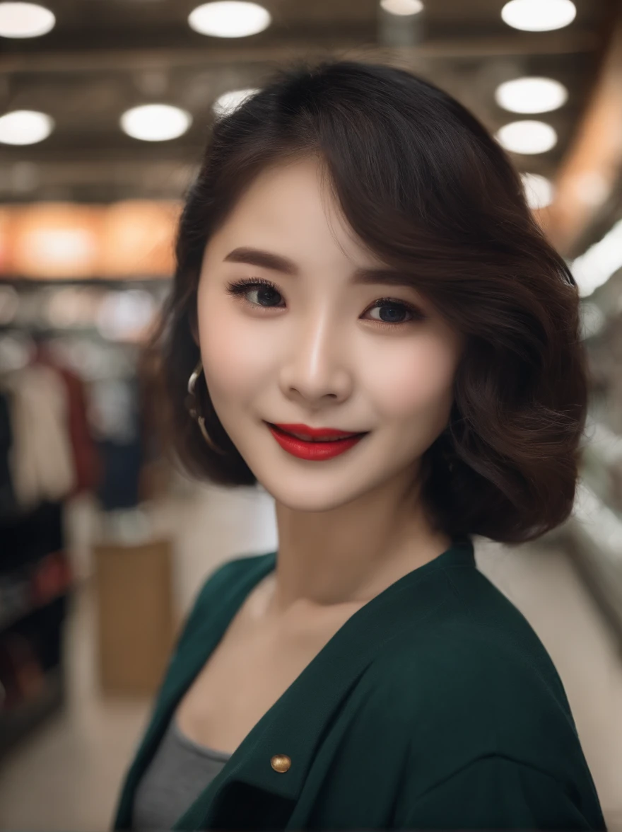 UK students,Master's degree,02 Chinese girl,Laughing dimples,Clothes are not exaggerated every day,Have temperament,Short hair,Real Persono,Shopping at the supermarket,back to look back,Wear a mask