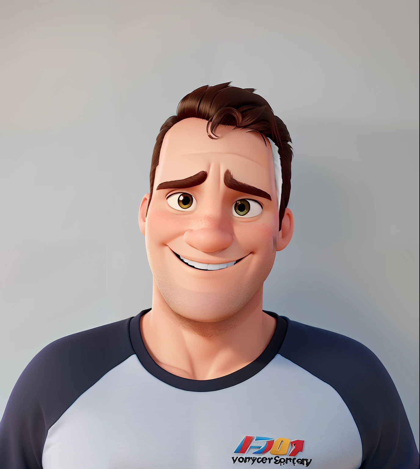 Homem no estilo Disney pixar melhor qualidade, maior qualidade. Sorridente