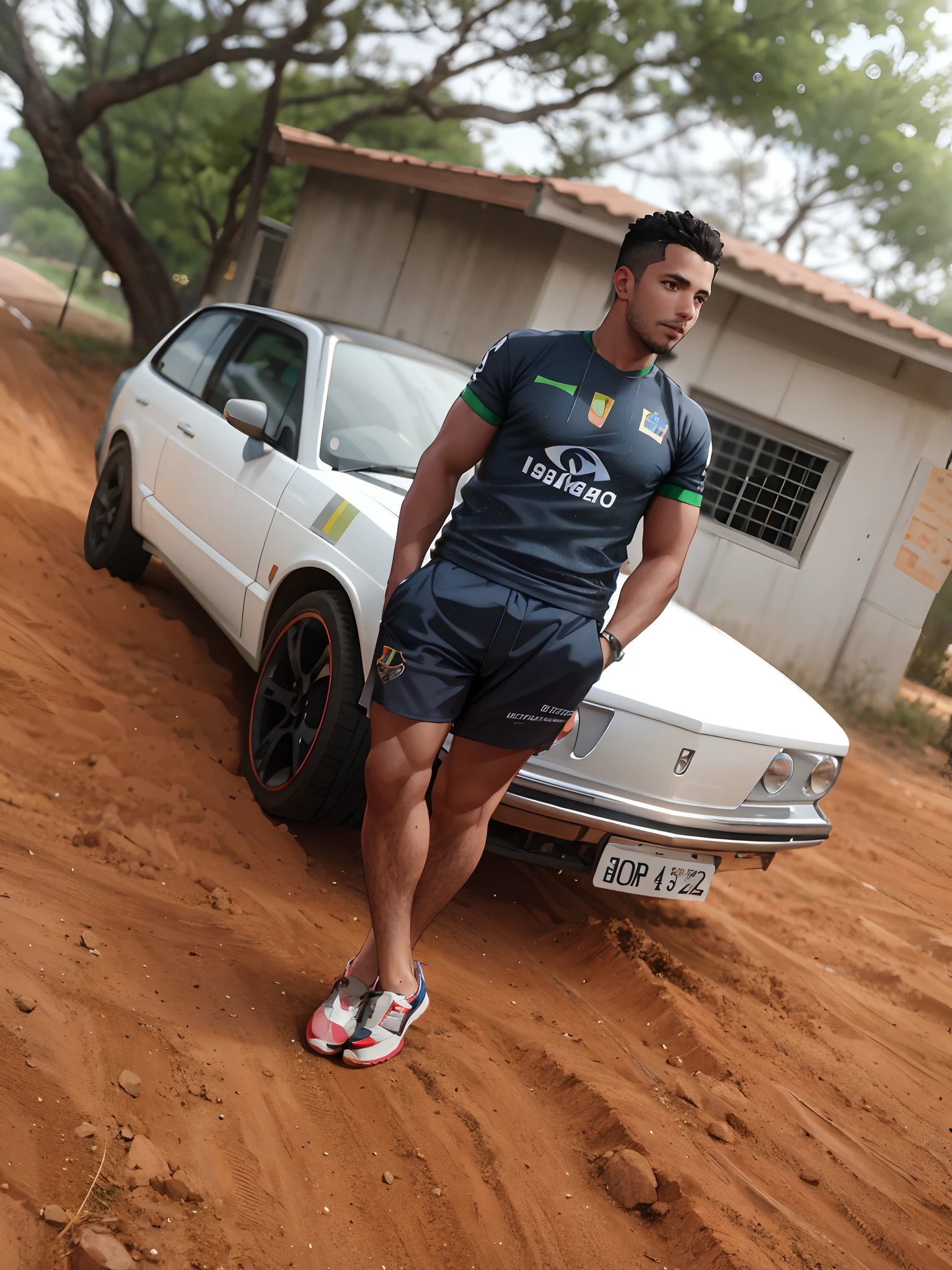 There's a man standing next to a car on a dirt road, edu souza, caio santos, icaro carvalho, Ronaldo Nazario Fenomeno, Ronaldo Phenomenon, Edon Guraziu, andrea rocha, Estilo Boixcar, Camilo GC, Nick Silva, david rios ferreira, album photo