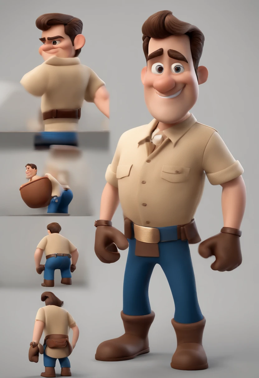 personagem dos desenhos animados de um homem Branco, uma camisa preta, olhos castanhos, animation character, Caractere estilizado, animation style rendering, 3D estilizado, Arnold Maya render, 3 d render stylized, toon render keyshot, Personagem 3D, Personagem 3D, 3d rendering stylized, 3 d character render, personagem de desenho animado, Personagem de close up, Pose de personagem, (Estilo Pixar) (master part:1.2) (Bokeh) (best quality) (pele detalhada) (textura detalhada) (8k) (argila) (Cinematic lighting) (foco nítido