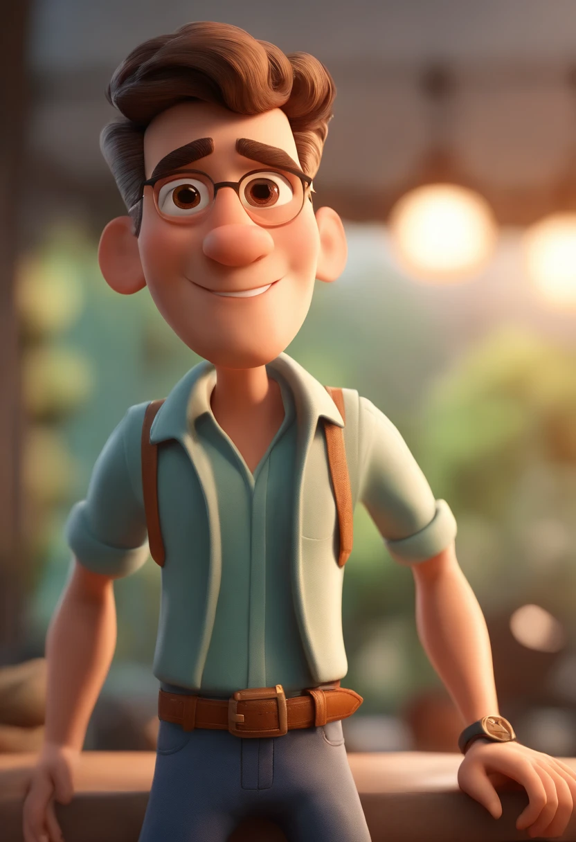 personagem dos desenhos animados de um homem com uma camisa verde claro , animation character, Caractere estilizado, animation style rendering, 3D estilizado, homem branco, careca de barba branca , 3 d render stylized, toon render keyshot, Personagem 3D, Personagem 3D, 3d rendering stylized, 3 d character render, personagem de desenho animado, Personagem de close up, Pose de personagem, (Estilo Pixar) (master part:1.2) (Bokeh) (best quality) (pele detalhada) (textura detalhada) (8k) (argila) (Cinematic lighting) (foco nítido