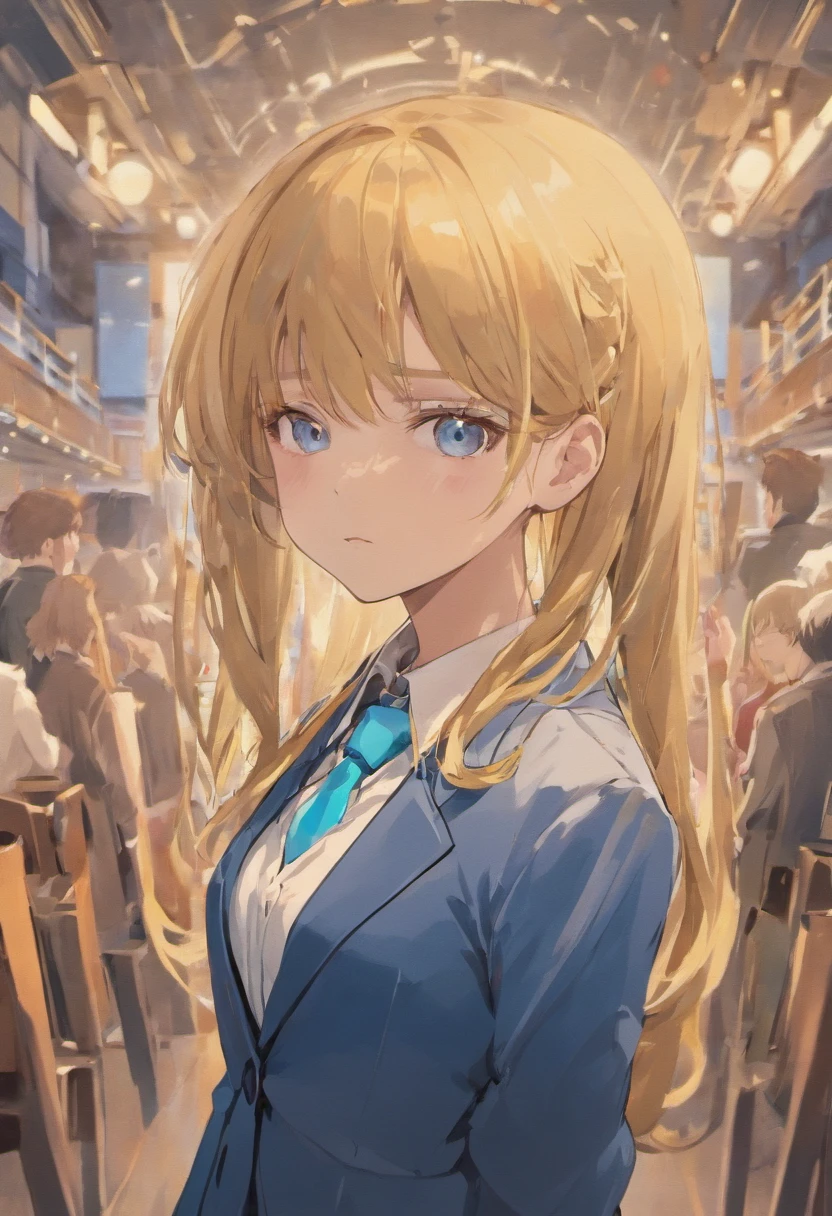 schoolgirl with blue tie