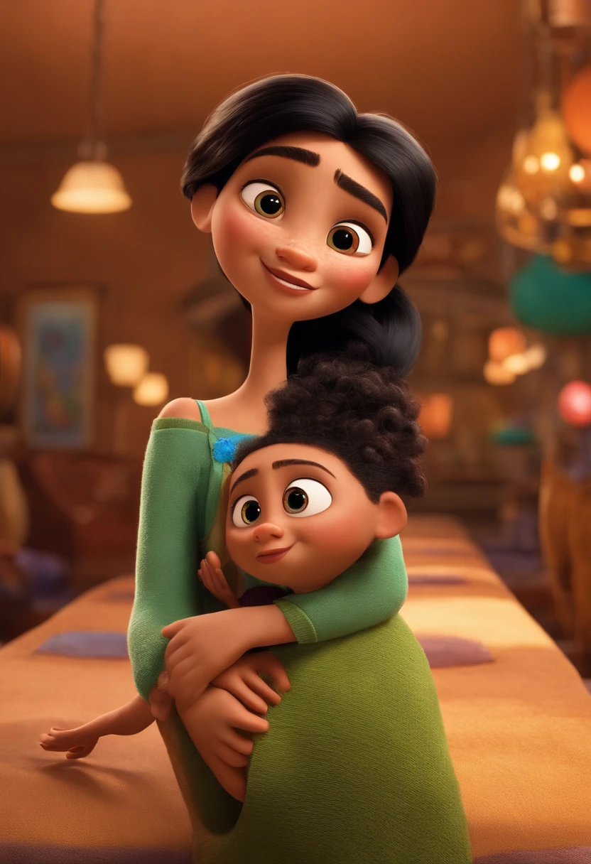 um poster de filme 3d da pixar  de Uma garota com cabelo preto longo e a cor da pele morena com texto Eli a garota que tinha um sonho a realizar