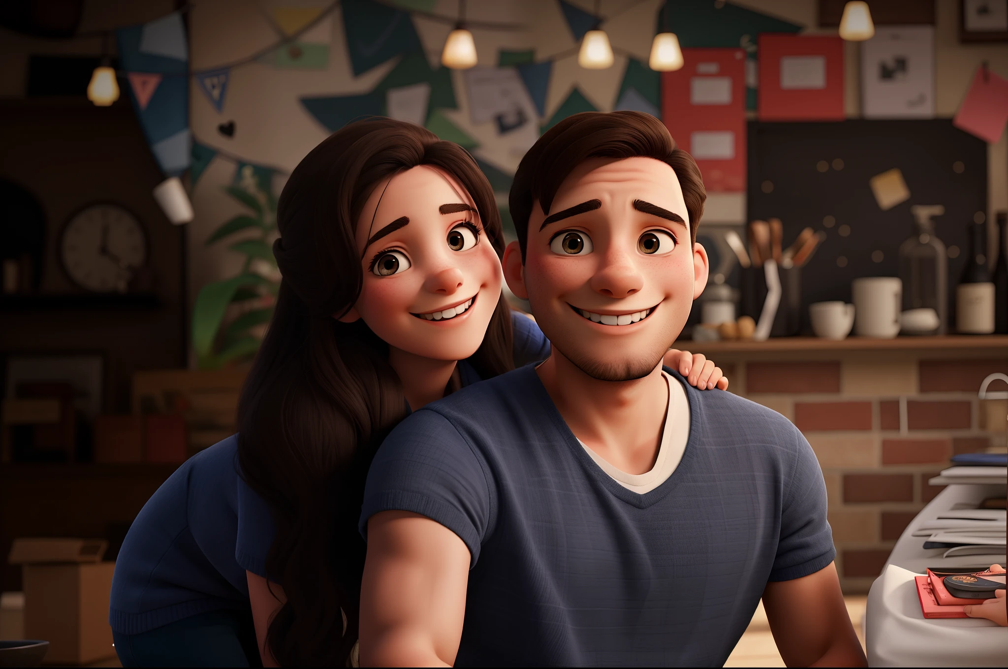 Arafed image of a man and woman posing for a picture - SeaArt AI