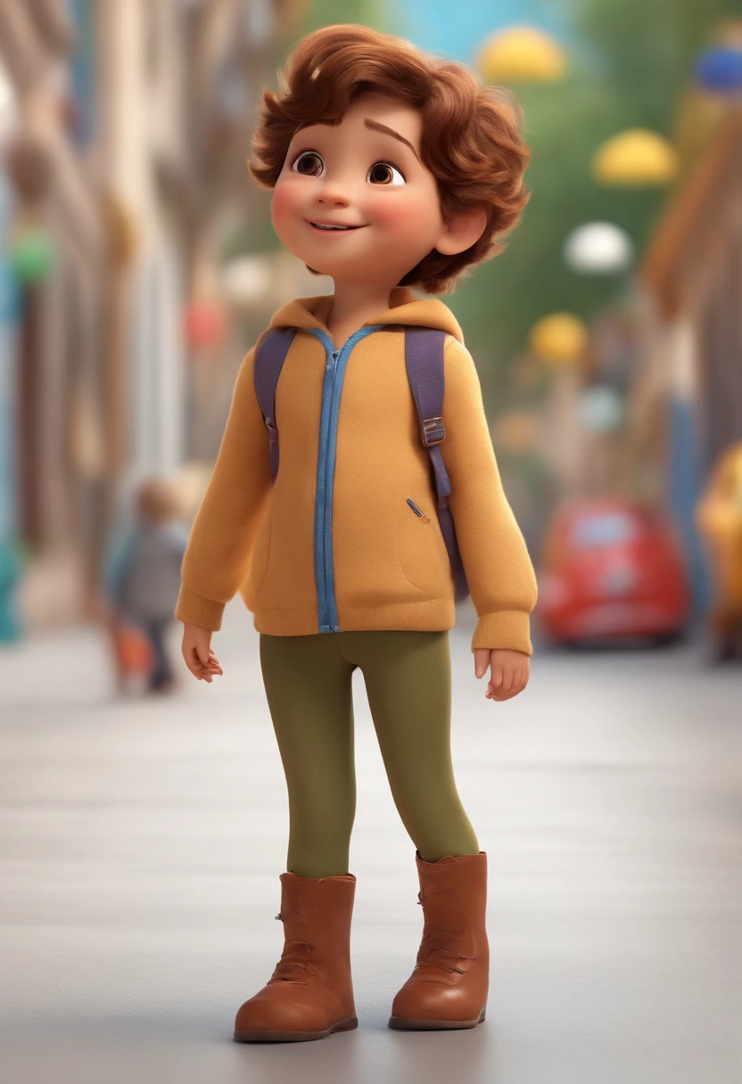 a happy cute ??? standing short hair, vestindo uma fantasia espacial, , fundo branco, barnet, Tom, Estilo Pixar, ....3d, desenhos animados, rosto detalhado, asymmetrical 16k